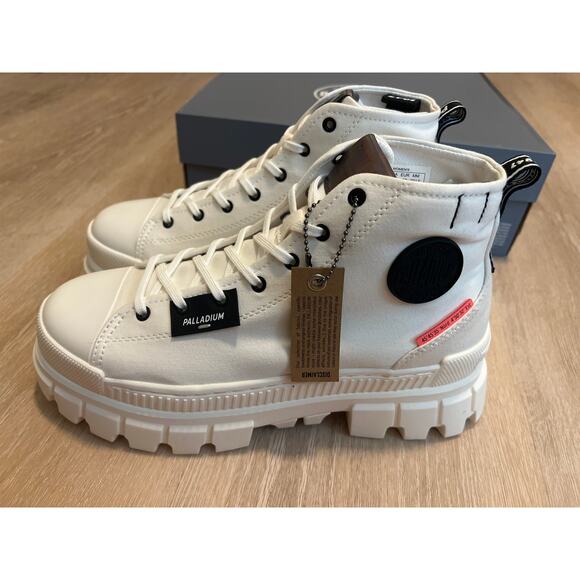 Palladium Womens Revolt Hi TX 97242-127 Star White/Marshmallow Platform Boots 10 - Picture 7 of 7